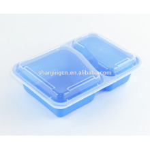 Comida para la preparación de plástico Contenedores de almacenamiento de alimentos Reutilizable Apilable Congelador de microondas seguro 30 oz 2Compartment Bento cajas de almuerzo